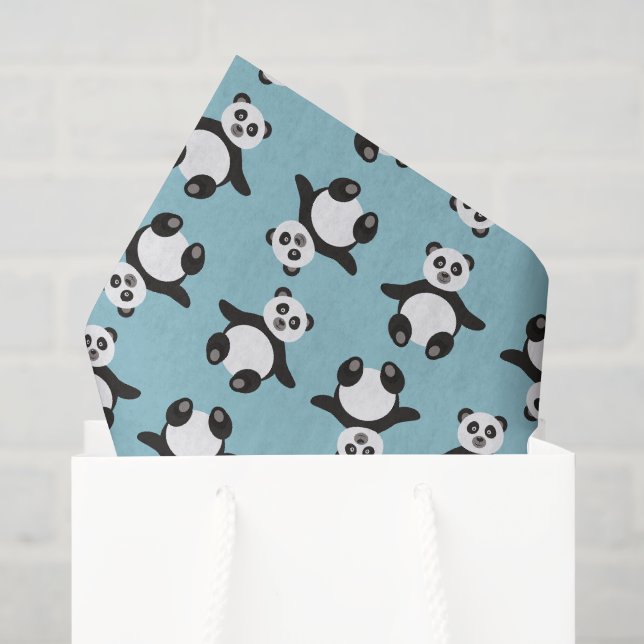 cute panda bear unisex baby shower  tissue paper (Gift Bag)