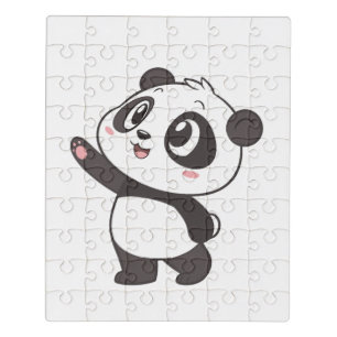 Cute Panda Bear Waving – Jigsaw Puzzle