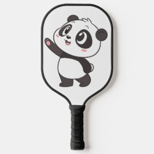 Cute Panda Bear Waving – Pickleball Paddle Design