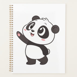 Cute Panda Bear Waving – Planner Cover Design