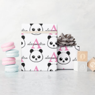 Cute Panda Bear Wrapping Paper – Personalized 