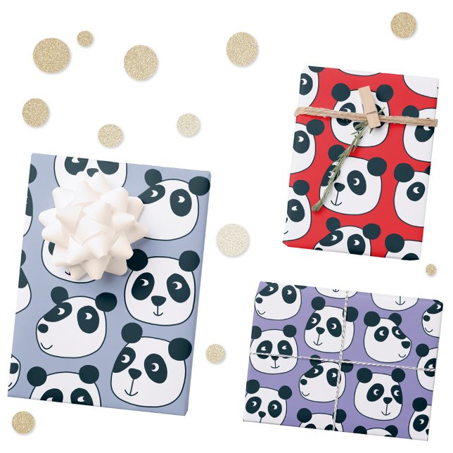 Cute Panda Bear Wrapping Paper Sheets (Cute panda bear wrapping paper sheets)