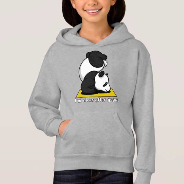 Cute Panda Bear Zen Yoga Workout Hoodie (Front)