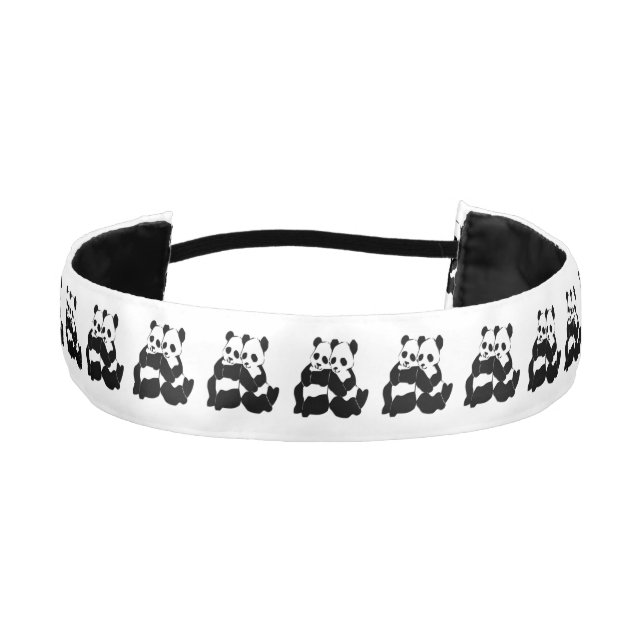 Cute Panda Bears Athletic Headband (Front)
