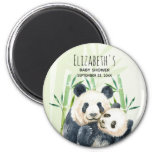 Cute Panda Bears Cuddling Watercolor Baby Shower Magnet at Zazzle