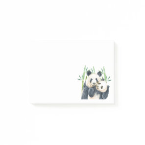Cute Panda Bears Cuddling Watercolor Post-it Notes