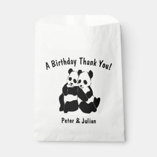 Cute Panda Bears Favor Bag
