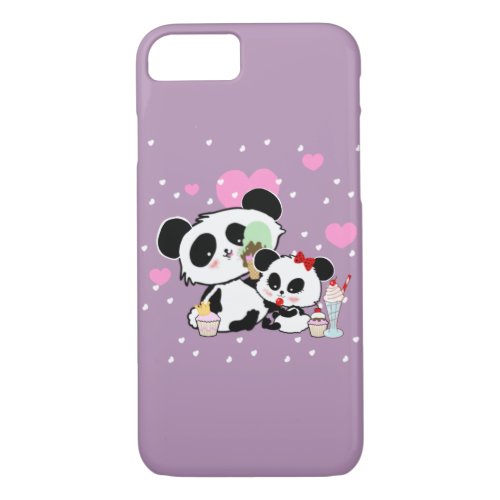 Cute Panda Bears Funny Personalized iPhone 87 Case
