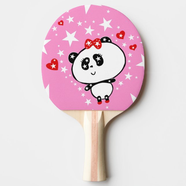 Cute Panda Bears Funny Personalized Ping-Pong Paddle (Front)