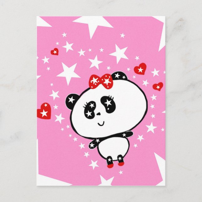 Cute Panda Bears Funny Personalized Postcard (Front)