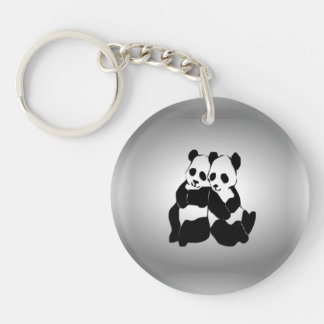Cute Panda Bears Keychain