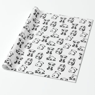 Cute Panda Bears Pattern Wrapping Paper