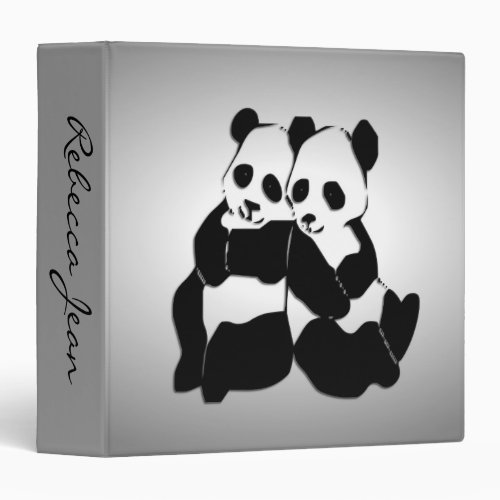 Cute Panda Bears Personalized Binder