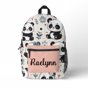 Cute Panda Bears Personalized  Printed Backpack