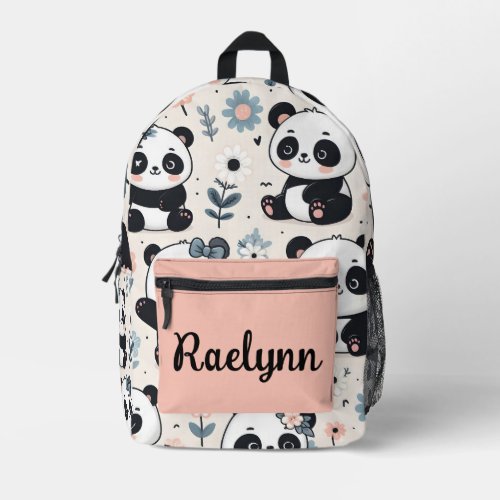 Cute Panda Bears Personalized  Printed Backpack