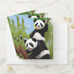 Cute Panda Bears Pocket Folder