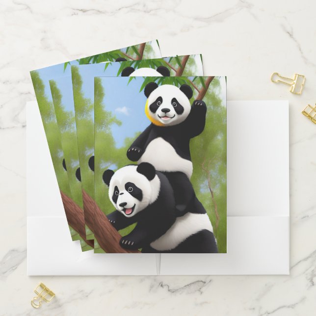 Cute Panda Bears Pocket Folder (In Situ)