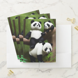 Cute Panda Bears Pocket Folder