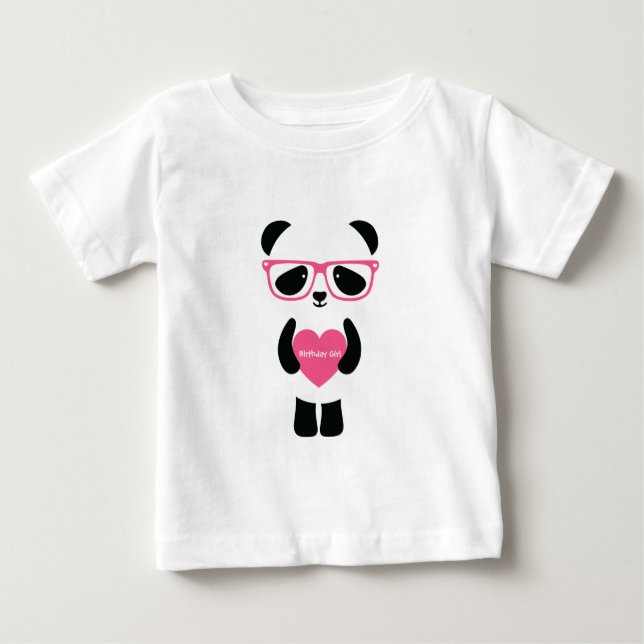 Cute Panda Birthday Baby T-Shirt (Front)