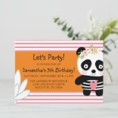 Cute Panda Birthday Girl Invitation | Zazzle