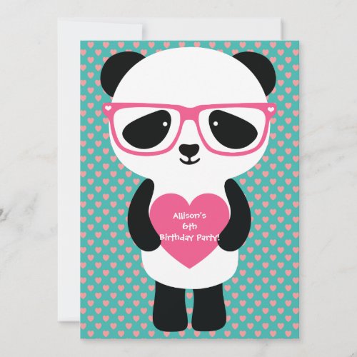 Cute Panda Birthday Invitation