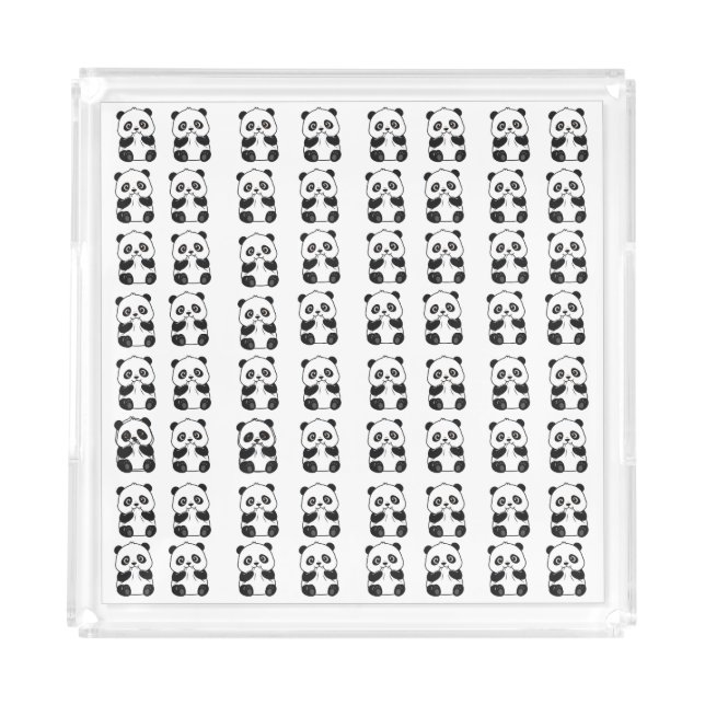 Cute Panda Biting Acrylic Tray (Front)