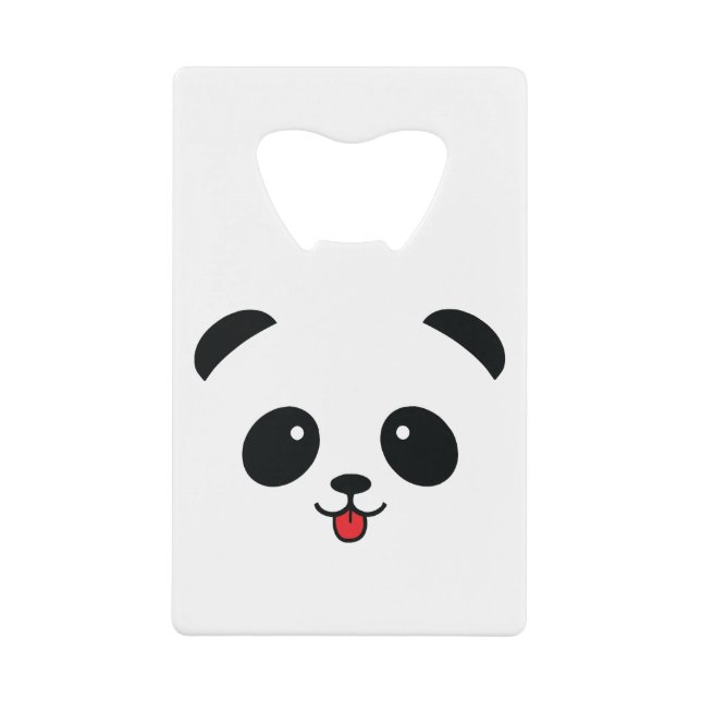 Cute Panda Blep Mlem Blop Credit Card Bottle Opener (Front)