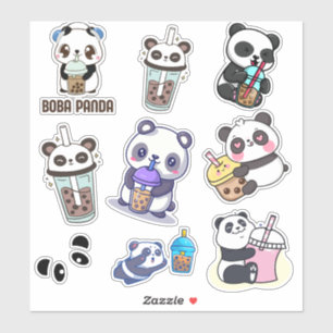 Cute Panda Bobble Tea Kids Sticker