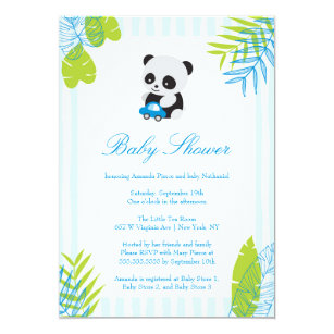 Baby Panda Invitations Zazzle Cute Panda Boy Baby Shower Invitation
