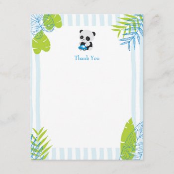 Cute Panda Boy Baby Shower Thank You Cards by Jamene at Zazzle