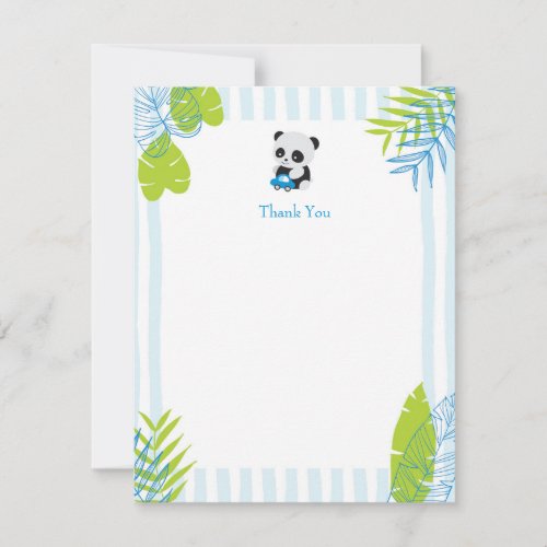 Cute Panda Boy Baby Shower Thank You Cards