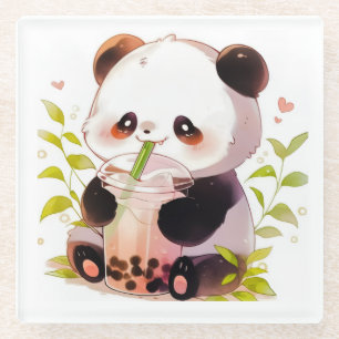 Cute Panda Bubble Tea Coaster Kawaii Boba Panda