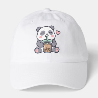 Cute Panda Bubble Tea Dad Cap