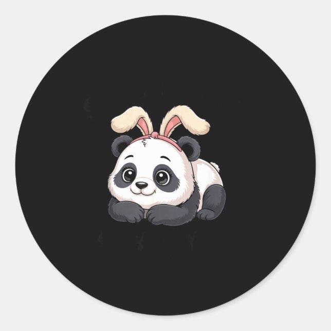 Cute Panda Bunny Some Bunny Loves You  Classic Round Sticker (Front)