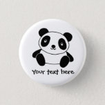 Cute Panda Button at Zazzle