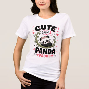 Cute Panda Calm Design Panda Lover Art Tri-Blend Shirt