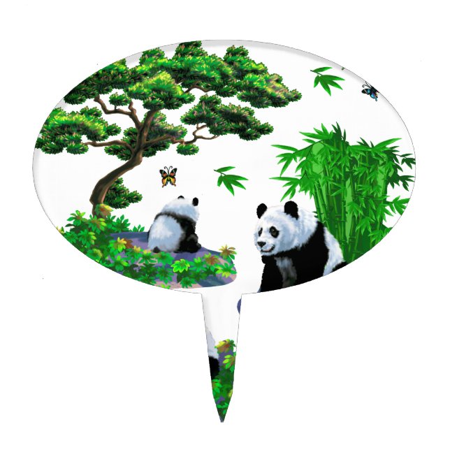 cute panda Cartoon Cake Topper (Front)