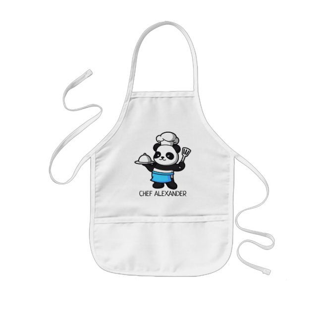Cute Panda Chef Personalize Kids' Apron (Front)
