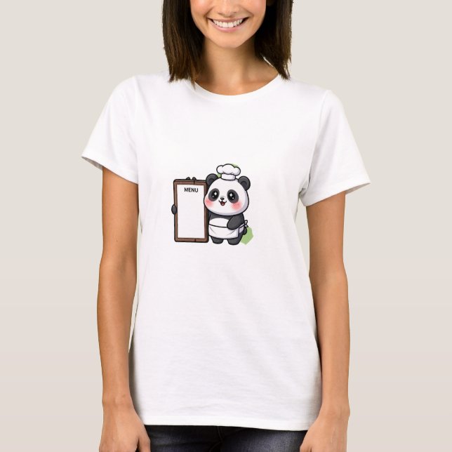 Cute Panda Chef T-Shirt (Front)