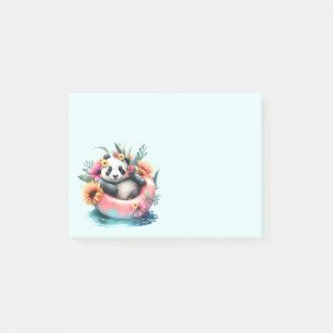 Cute Panda Chilling in an Inner Tube Post-it Notes