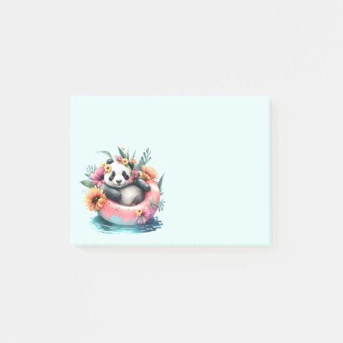 Cute Panda Chilling in an Inner Tube Post_it Notes