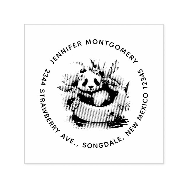  Cute Panda Chilling in an Inner Tube Self-inking Stamp (Design)