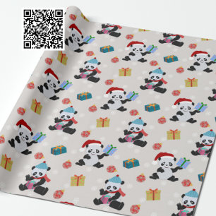 Cute Panda Christmas Pattern Wrapping Paper