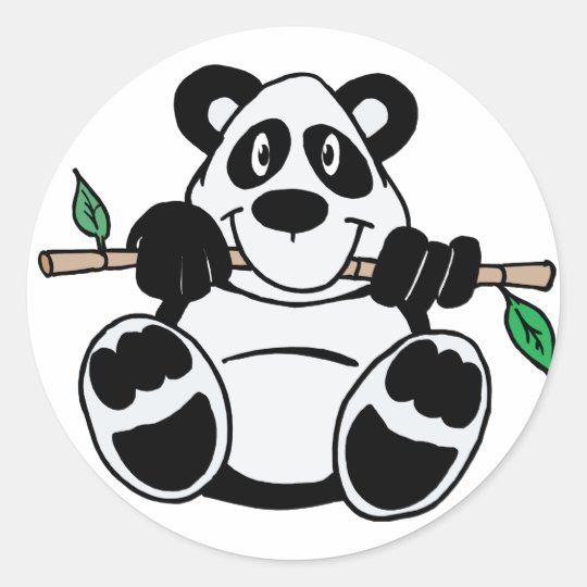 Cute Panda Classic Round Sticker