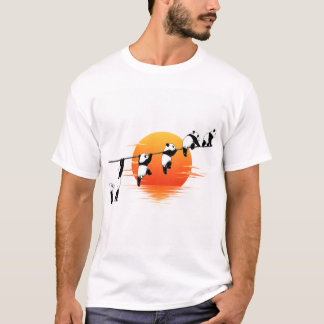 Cute Panda Climbing Adventure – Panda Lover Design T-Shirt