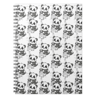 Cute Panda Coloring Page Pattern Notebook