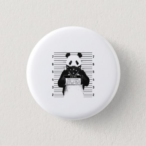 Cute Panda Crime Professional Heart Stealer Funny Button