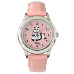 Cute Panda Cub and Mommy Kids Personalized Watch Cute Panda Cub and Mommy Kids Personalized Watch