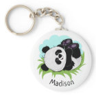Cute Panda custom name key chains