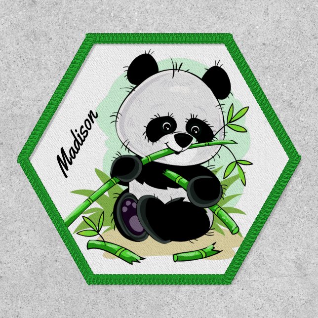 Cute Panda custom name Patch (Front)